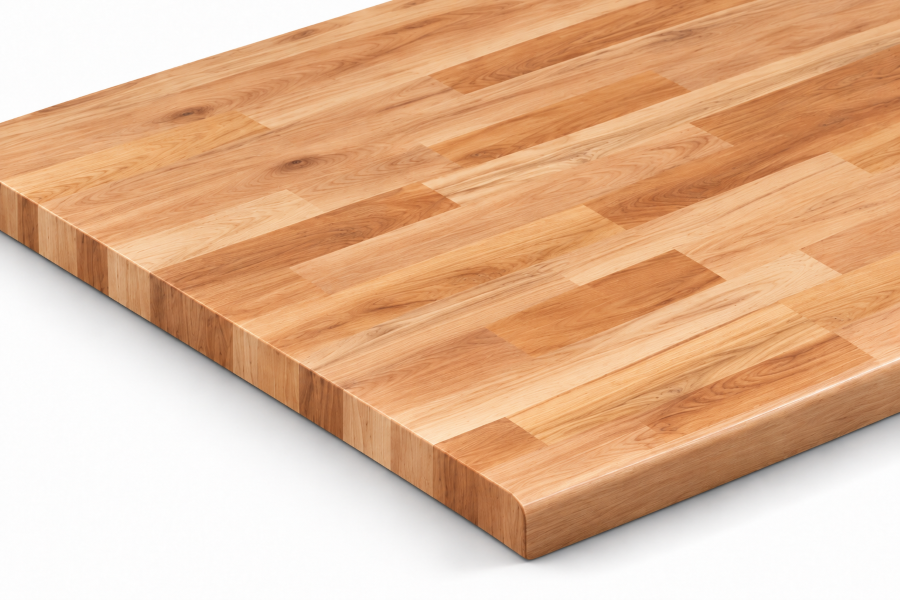 Metal edge wood restaurant table top